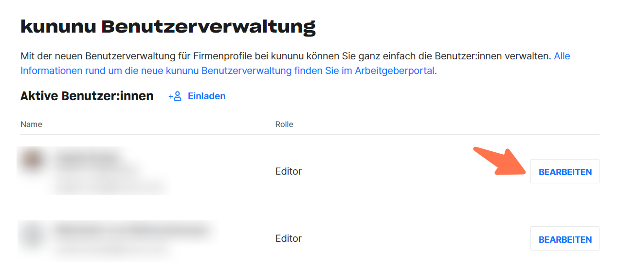 Screenshot zur Hilfestellung des Schrittes "Nutzer:innen zum Editor machen".
