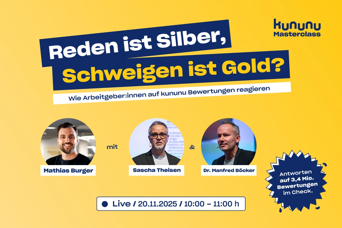 Reden ist Silber, Schweigen ist Gold. Wie Arbeitgeber:innen auf kununu Bewertungen reagieren