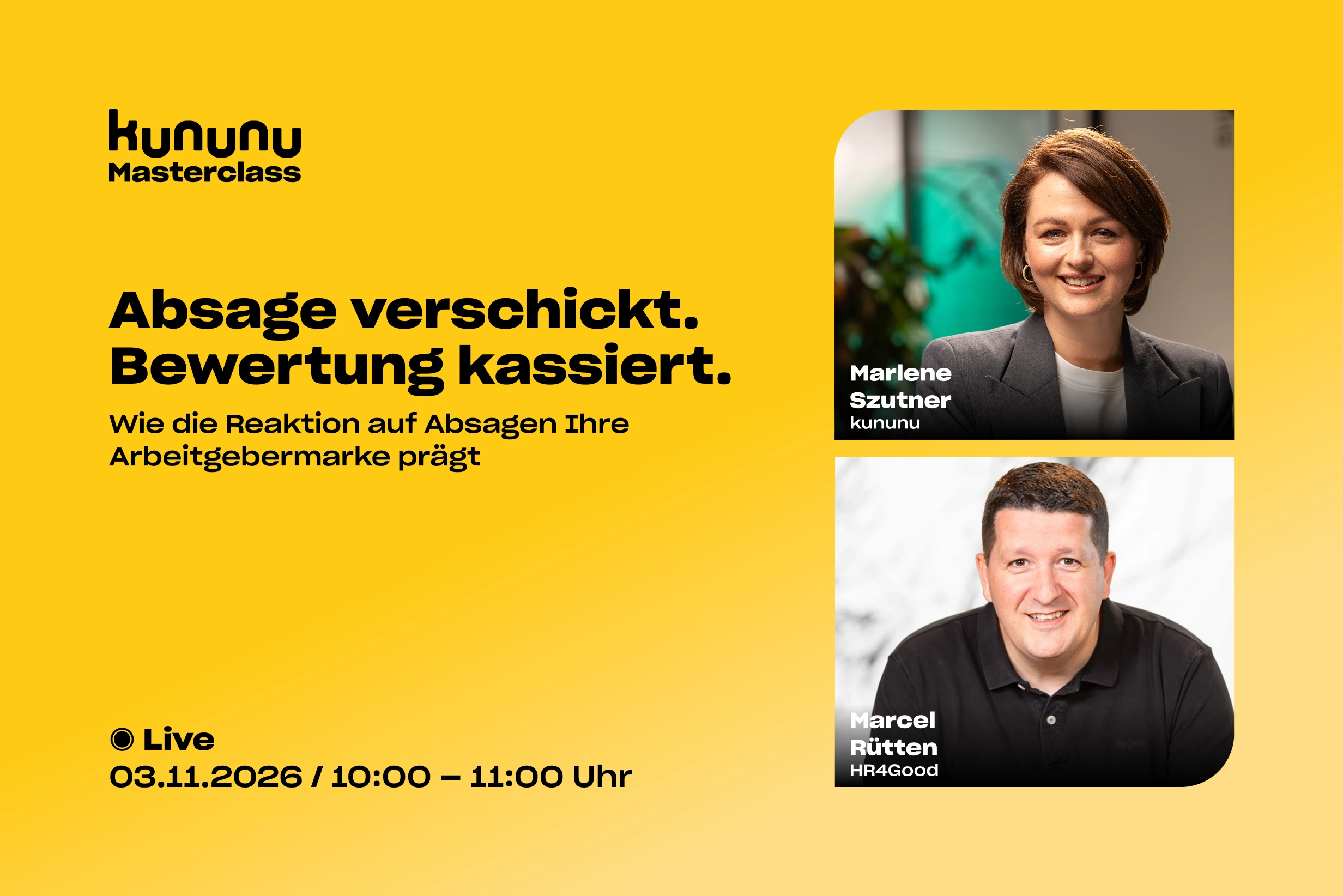 Absage verschickt. Bewertung kassiert.